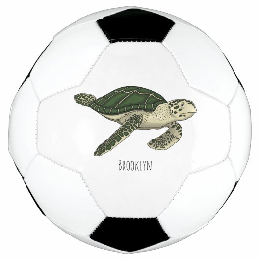Zee schildpad cartoon voetbal (Voorkant)