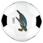 Zee schildpad cartoon voetbal (Gedraaid)