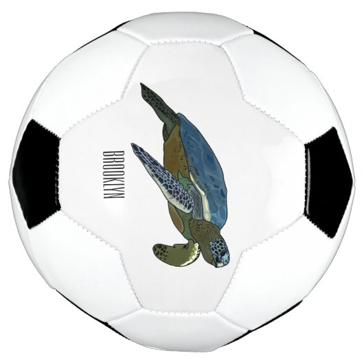 Zee schildpad cartoon voetbal (Gedraaid)