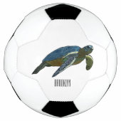 Zee schildpad cartoon voetbal (Voorkant)