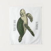 Zee schildpad cartoon wandkleed (Voorkant)