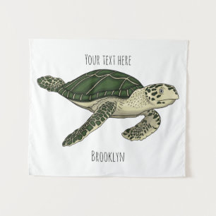 Zee schildpad cartoon wandkleed