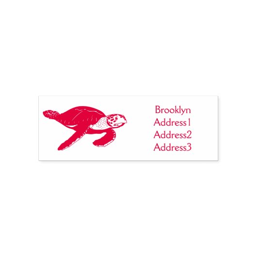 Zee schildpad cartoon zelfinktende stempel (Design)
