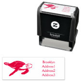Zee schildpad cartoon zelfinktende stempel (In situ)