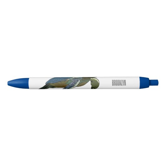 Zee schildpad cartoon zwarte inkt pen (Voorkant)