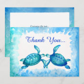 Zee schildpad dank u kaarten - Blauw Blauwgroen Wa (Voorkant / Achterkant)