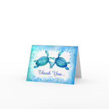 Zee schildpad dank u nota nemen van Kaarten | Blau