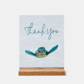 Zee Schildpad Dank u Trouwtafel Acryl Teken Acryl Bord (Voorkant)