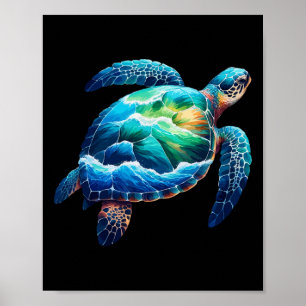 Zee Schildpad Dier Earth Day Vrouwen Mannen Kinder Poster