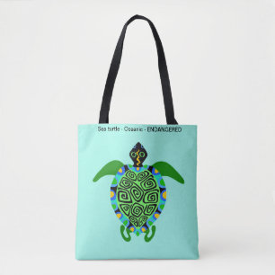 Zee SCHILDPAD - Dierenvriend - Natuur - Aqua Tote Bag