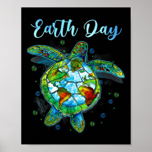 Zee Schildpad Earth Day Natural Save the Earth Man Poster