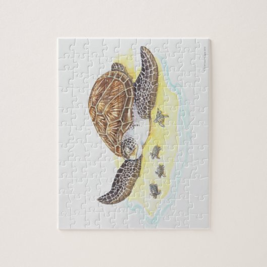 Zee schildpad en baby's legpuzzel (Verticaal)