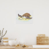 Zee schildpad en baby's poster (Keuken)