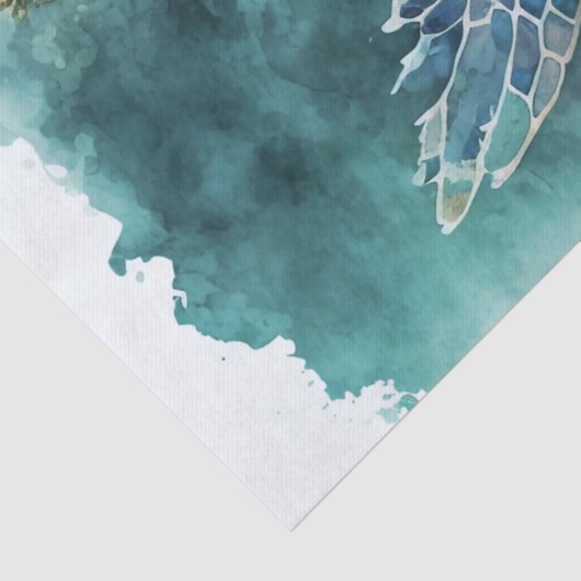 Zee Schildpad en Bubbels Decoupage Tissuepapier (Detail)