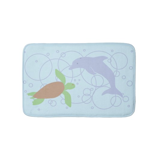 Zee schildpad en dolfijn badmat (Voorkant)