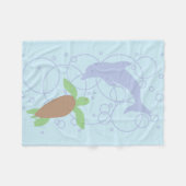 Zee schildpad en dolfijn fleece deken (Voorkant (Horizontaal))
