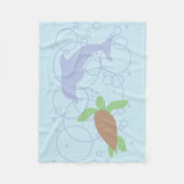Zee schildpad en dolfijn fleece deken (Voorkant)