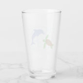 Zee schildpad en dolfijn glas (Achterkant)