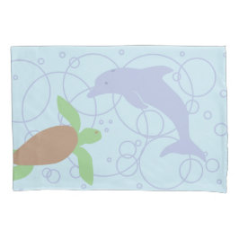 Zee schildpad en dolfijn kussensloop