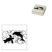 Zee schildpad en dolfijn rubberstempel (Gestempeld)