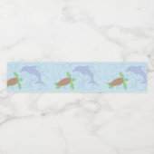 Zee schildpad en dolfijn waterfles etiket (Enkel label)