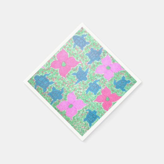 Zee Schildpad en Flower Paper servetten (Hoek)