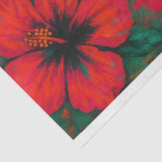 Zee Schildpad en Hibiscus – Decoupage Papier | wee (Detail)