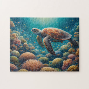 Zee Schildpad en Koraal Legpuzzel
