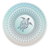 Zee schildpad en Mandala nautisch Keramische Knop (Voorkant)