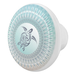 Zee schildpad en Mandala nautisch Keramische Knop