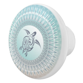 Zee schildpad en Mandala nautisch Keramische Knop