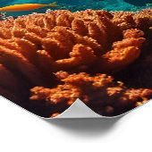 Zee schildpad en vele kleine vissen onder water poster (Hoek)