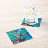 Zee schildpad en vis kartonnen onderzetters (Insitu)