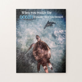 Zee schildpad en zee leeuw onder water legpuzzel