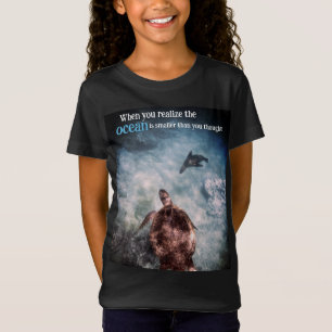 Zee schildpad en zee leeuw onder water t-shirt