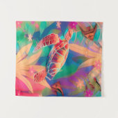 Zee schildpad Fantasy Scene Small Wandkleed (Voorkant (horizontaal))