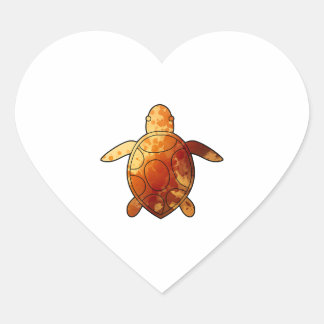 Zee Schildpad gele waterverf Hart Sticker
