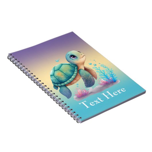 Zee schildpad gepersonaliseerd notitieboek (Rechterzijde)