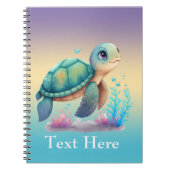 Zee schildpad gepersonaliseerd notitieboek (Voorkant)
