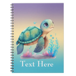 Zee schildpad gepersonaliseerd notitieboek