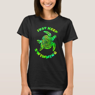 Zee schildpad gewoon blijven zwemmen Ocean Beach v T-shirt