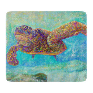 Zee schildpad - Glazen snijvlak Snijplank