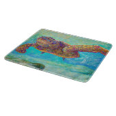 Zee schildpad - Glazen snijvlak Snijplank (Hoek)