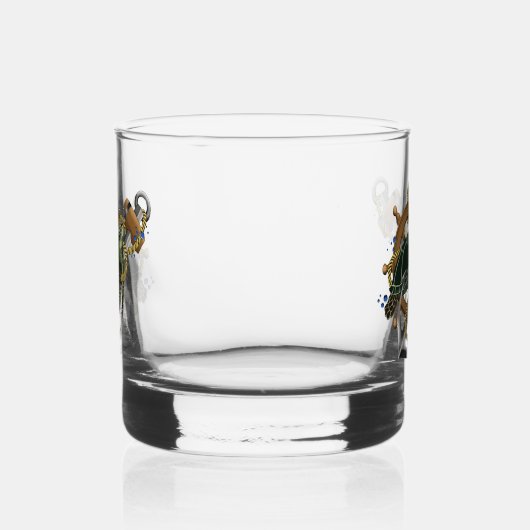 Zee Schildpad Groen blauw Whisky Glas (Links)