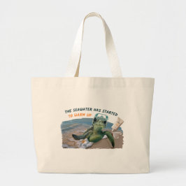 Zee-schildpad Grote Tote Bag