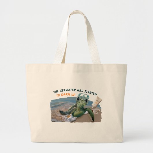 Zee-schildpad Grote Tote Bag (Voorkant)