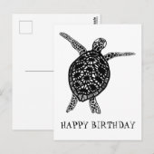 Zee schildpad HAPPY BIRTHDAY Briefkaart (Voorkant / Achterkant)