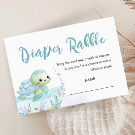 Zee Schildpad Hatchling Baby shower Luier Rafflle Informatiekaartje