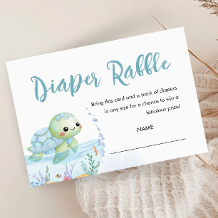 Zee Schildpad Hatchling Baby shower Luier Rafflle Informatiekaartje