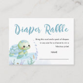 Zee Schildpad Hatchling Baby shower Luier Rafflle Informatiekaartje (Voorkant)